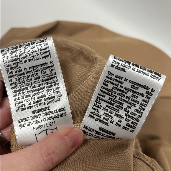 Men's size 38R small work right FR flame resistant tan button shirt new with tax - Picture 9 of 11